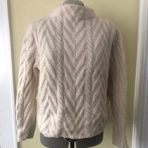 Mercer & Madison Cable Knit Cream Colored Soft Wool and Angora Sweater